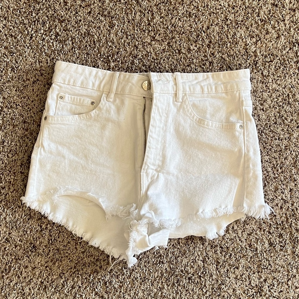 Zara White Jean Shorts
